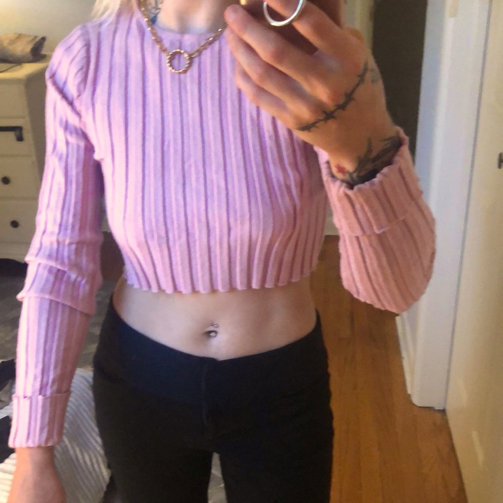 Blue blush crop top